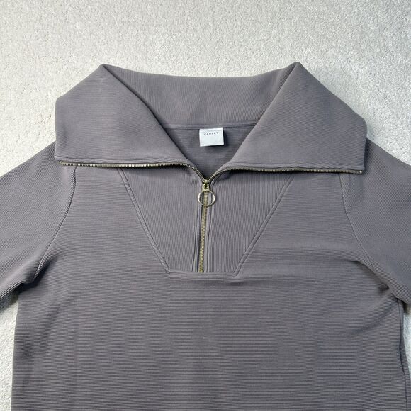 $158 Anthropologie Varley Vine Half-Zip Pullover Women's Size Large Ribbed‎ Grey - Picture 2 of 16